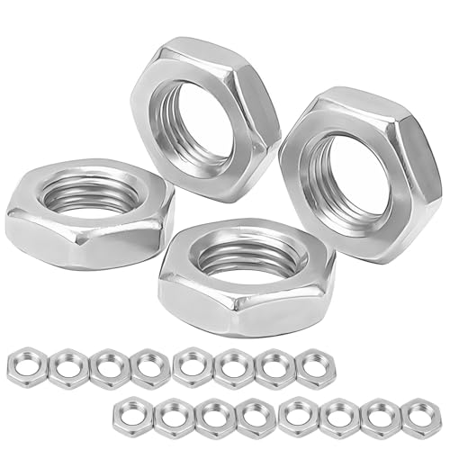 Ctyjia 30 PCS Hex Thin Nuts M4 Locking Nut, 304 Stainless Steel Hex Nuts, for Lndustrial Construction Fasteners