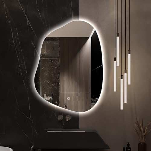 TheiaMo Irregular LED Bathroom Mirror with Lights, 42