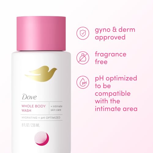 Image of Dove Intimate Wash for Women, 8 oz | Unscented pH-optimized feminine wash with hyaluronic acid for sensitive intimate skin and everyday comfort
