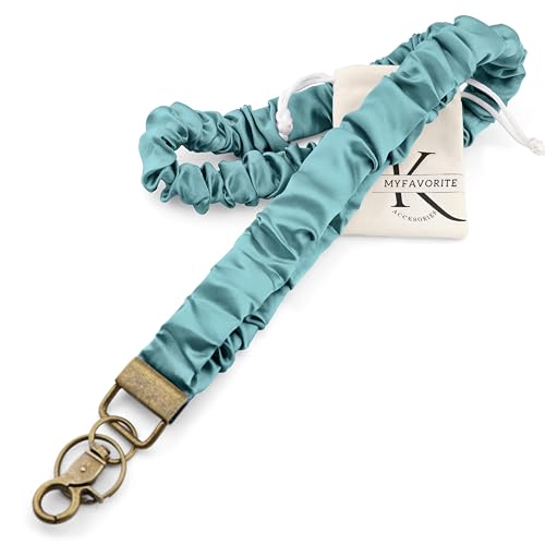 MyfavoriteK Stretchy Scrunchie Lanyard for ID Badges Cute Neck Lanyard