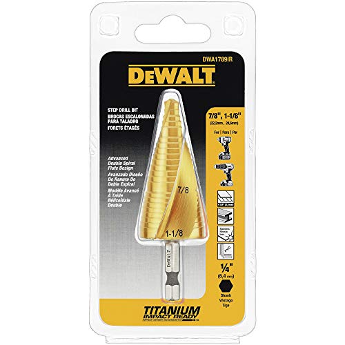 DEWALT Step Drill Bit Set 7/8-Inch to 1-1/8-Inch (DWA1789IR)