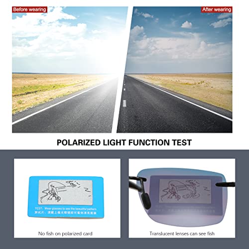 Image of Mens Sunglasses Polarized Frameless z87 Safety Sun Glasses For Women UV400 Anti Glare Mirror Mztrix Bex Sunglasses