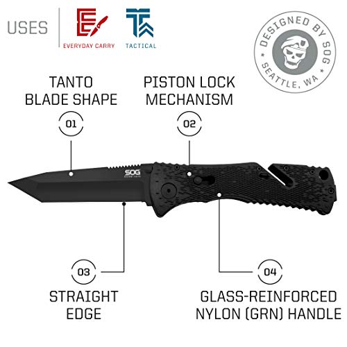 Buy SOG Folding Knife Pocket Knife Trident Tanto Tactical Opening