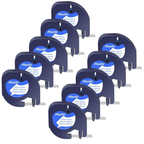 3 Cintas de 10 Unidades de 12 mm compatibles con Letra Tag A91334 A91330 91331 16952 Label Maker Plus LT100H QX50(10PK White Plastic)