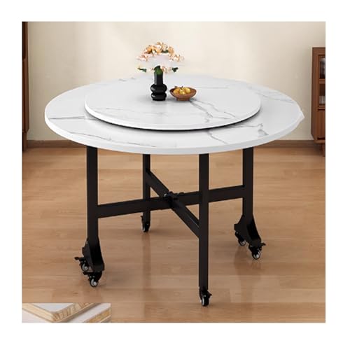 Versátil mesa de comedor plegable que ahorra espacio, mesa de cocina para niños, perfecta para comedor y cocina (blanco, 130 cm), diseño de cactus moderno