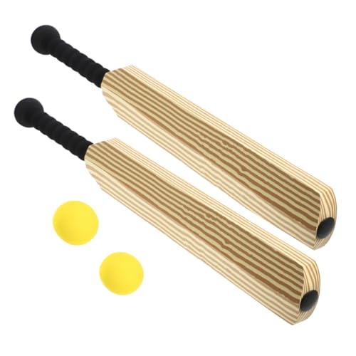 Milisten 1 セット バットクリケットセット 木製バット 泡野球スティック 子供用クリケットバット キッズクリケット用具 野球用品 ボール プラスチックバット 手持ちスティック エヴァ