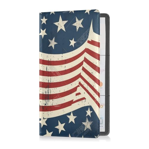 Porta carte di registrazione e assicurazione pelle di alta qualità per uomo e donna portadocumenti per patente di guida e documenti essenziali bandiera americana elementi di