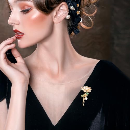 Image of Wynameleri Lapel Pins Brooch Fashion Design with Pearl in Gift Box