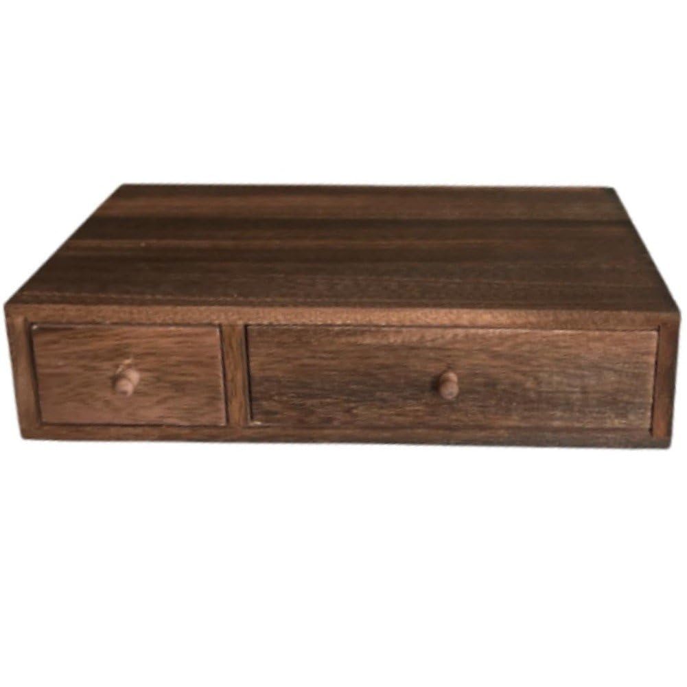 Lpitoy Wood Desktop Organizer Wooden Storage Cabinet with Drawers Tabletop Jewelry Storage Small Organization Box for Home Office Supplies