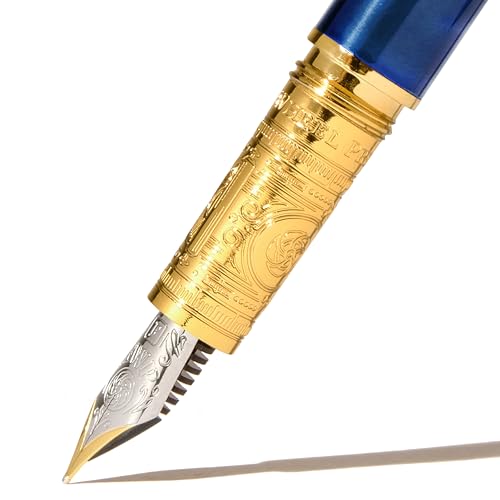 Image of Ferris Wheel Press | Bijou Fountain Pen | Luna Celeste | Double Gold Plated, Sapphire Lacquer Finish | Two-Tone Steel Nib | Fine