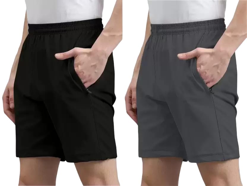 Image of Alfa Men Sports Gym Shorts with Pockets | Quick Dry fit Workout Shorts for Men Gym Yoga and Running - Combo Pack