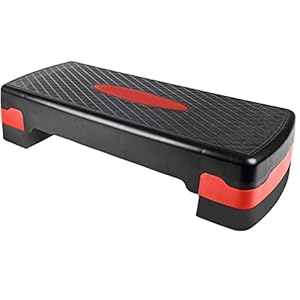 Fitness Cardio Exercise Swing Stepper,Exercise Step Platform Aerobic Stepper Bench, Fitness Equipment Workout Deck with Adjustable Riser Height & Non Slip Textured Surface ，Red