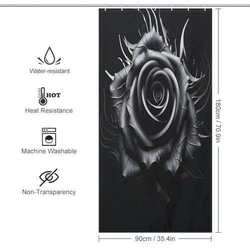 Rideau de douche rose en polyester pour éviter les moisissures et projections