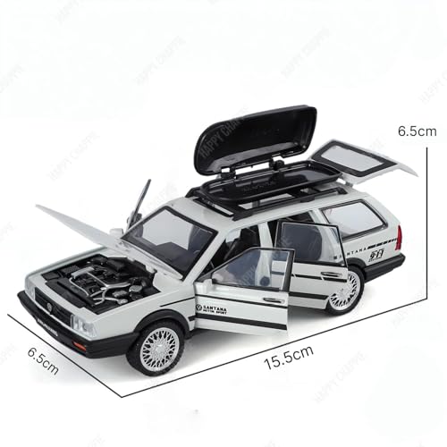 Image of Die-Cast Car Model 1:32 Scale Santana Station | Alloy Metal Car with Openable Doors, Hood & Trunk | LED Headlight & Taillight with Sound | Pull Back & Go Toy for Kids & Collectors