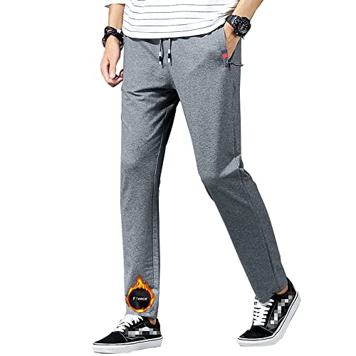 IRELIA Winter Boys Kids Fleece Lined Jogger Pants Drawstring Zipper Pockets