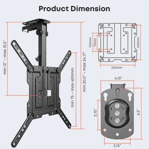 Putorsen PPT-CM344 Flip Down Tv Mount, Manual Folding Ceiling Tv Mount thumb #5