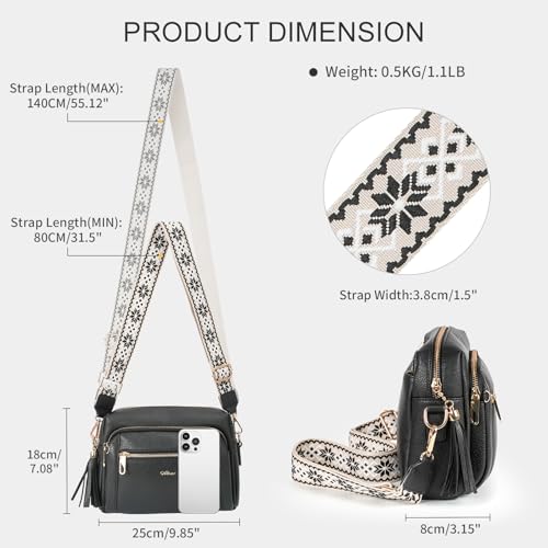 Crossbody Bags for Women- Small Leather Anti Theft Purses and Handbags with Wide Strap and Tassel3