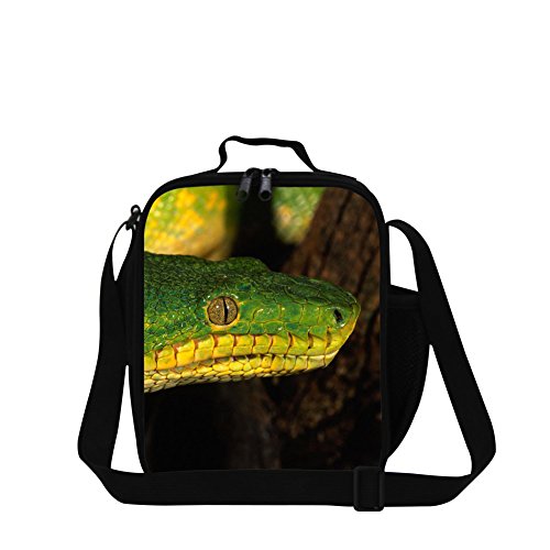 Dispalang Snake Printed Small Lunch Box Bag for Children School Cooler Bags