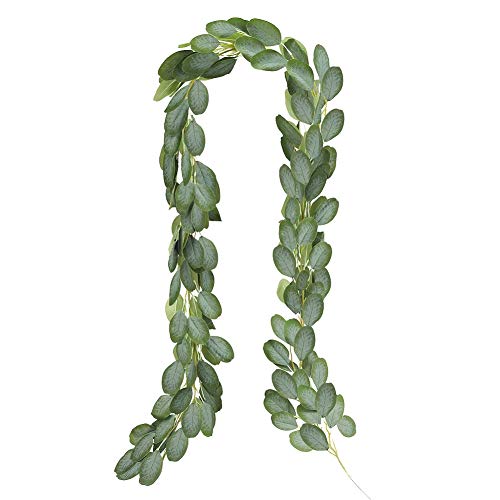 CQURE Eucalyptus Garland,Artificial Eucalyptus Leaves Greenery Garland Wreath Vine Wedding Party Table Backdrop Arch Wall Decor