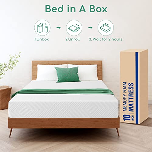 Airdown 10 Inch Queen Size Gel Memory Foam Mattress With Washable Fabric Cover, Medium Feel Queen Mattress For Pressure Relief, Queen Bed Mattress In A Box, Certipur-Us Certified (Ja-Ad-Mfbw-10Q2) #TOP5