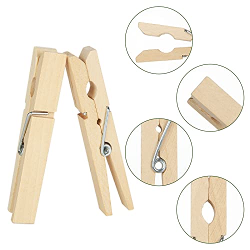 JMIATRY 200 Pcs Wooden Pegs, 7.2cm Wooden Craft Peg for Photos Wooden Clothes Pegs for Washing Line or Hanging Photos Arts and Craft - Image 3