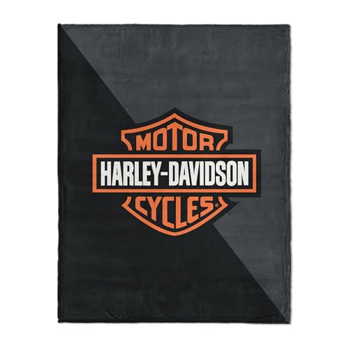 Northwest Harley-Davidson Halftone Classic Silk Touch Throw Blanket Motorcycle Home Accent for Bed or Couch Ultra Soft Plush Polyester 46 x 60 in