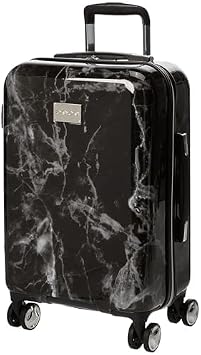 BEBE Reyna 21 Hardside Carry-on Spinner Carry-On Luggage, Black Marble