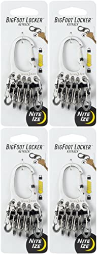 Nite Ize BigFoot Locker Stainless Steel KeyRack - Stainless (4-Pack)