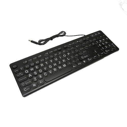 Clavier filaire 104 touches à gros caractères rétroéclairé USB