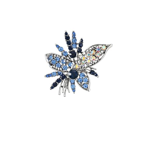 Image of Rhinestone Sunflower Brooch Pin for Women Red Black Purple Large Flower Broochs Snowflake Brooch Marquise Wreath Brooches Jewelry