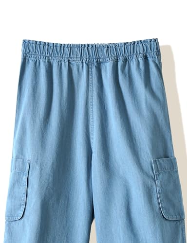 Image of Amazon Brand - Symbol Girl's Lightweight Denim Loose Pants