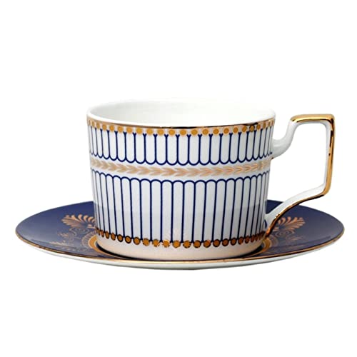 BJH Taza de Porcelana Juego de Tazas de café de cerámica Retro Tazas de cerámica Hechas a Mano Creativas con Plato Taza… - Imagen 8