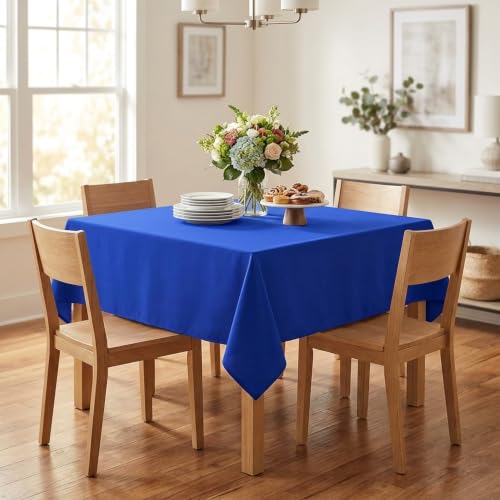 Image of sancua Square Tablecloth, 54 x 54 Inch Table Cloth, Blue