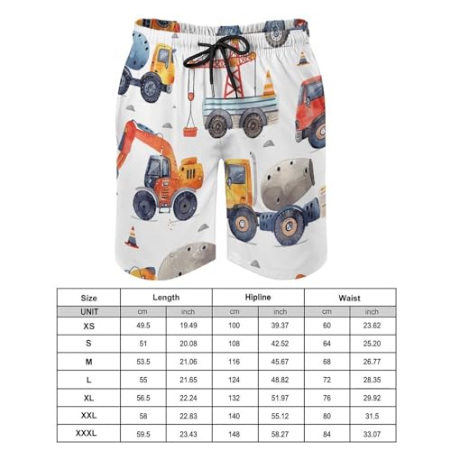 Men's Swim Trunks Quick Dry Board Shorts with Pockets Beach Shorts Truck Creative Pattern Bathing Suits for Men2