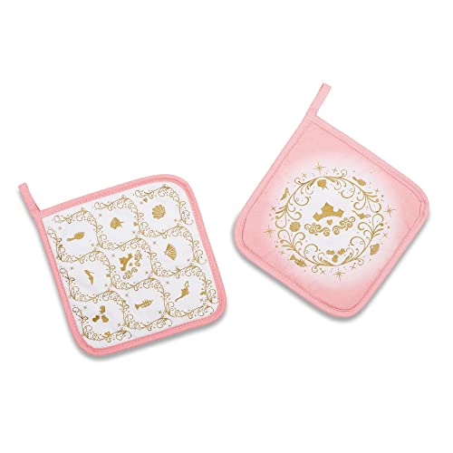 Disney Princess - Juego de 2 soportes para ollas de cocina, guantes resistentes al calor, almohadillas calientes para cocinar y hornear
