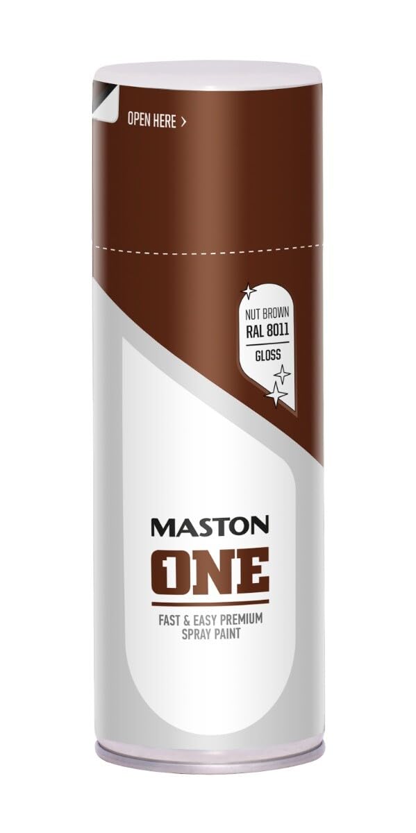 MASTON ONE - Spray Paint - Silk Gloss - Nut Brown (RAL 8011) - 400ml