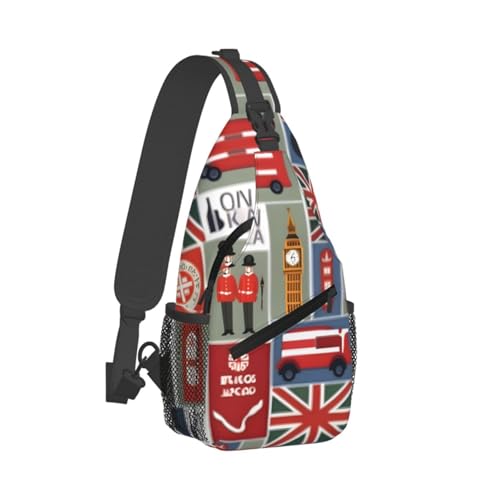 Mochila cruzada con símbolos de Inglaterra negra miniatura 2