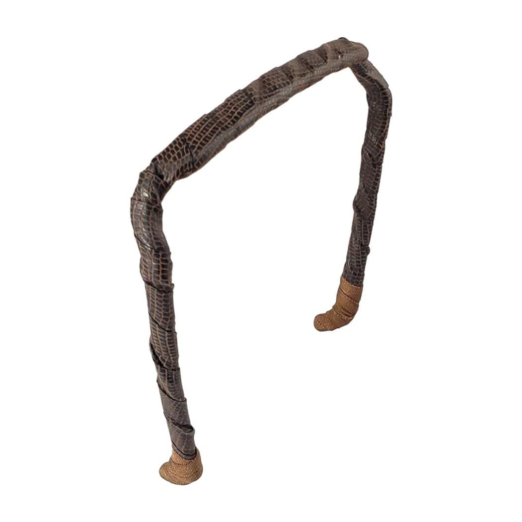 Zazzy Bandz - Curly Thick Hair - Medium Headband - Hand-Wrapped Patterned (Original, Dark Brown Faux Leather)