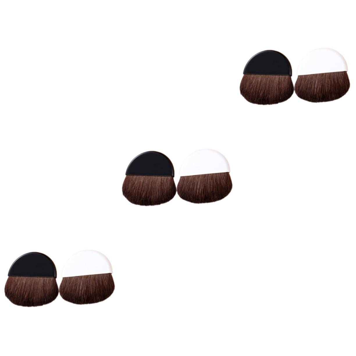 IWOWHERO 3sets Portable Makeup Brush Set Blush Foundation Setting Dense Mini 2pcs*3