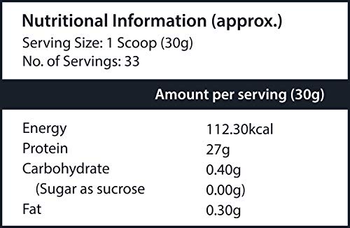 Image of Powerus Raw Isolate 1kg (Unflavoured) , Whey Protein Isolate with Low Carb, 27g Protein, 0g Sugar, 7g BCAAs, 3.5g Glutamine, No Preservatives
