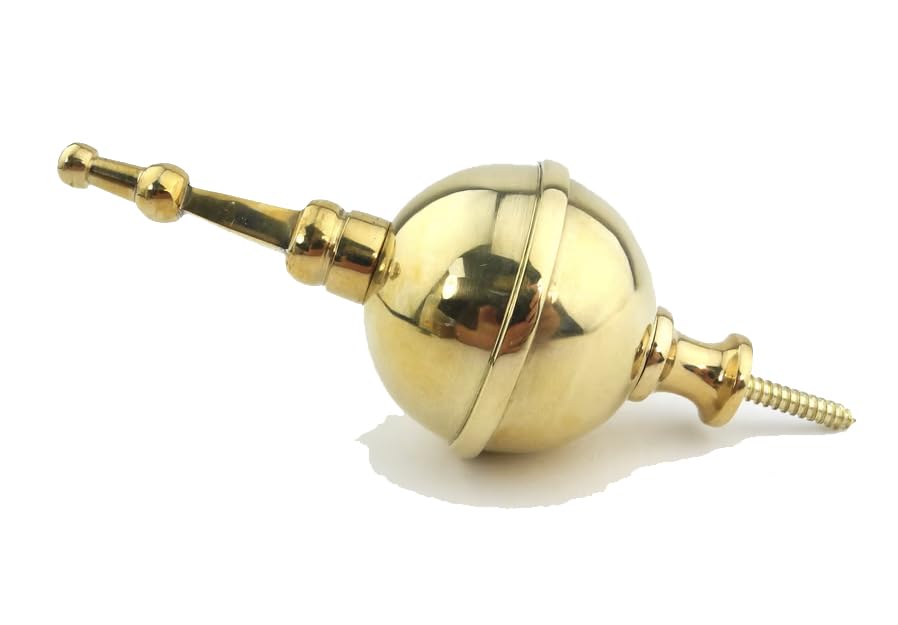 Harts Brass Ball and Spire Finials, 48mm Diameter, 112mm Height, Set of 2, Polished Brass Finish, Gold, 53mm - Image 2