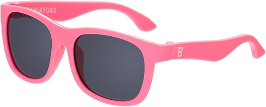 Babiators Kids Sunglasses With UV400 Smoke Lens for 3-5 Years Kids, 100% UVA + UVB Sun Protection | Non-Breakable Flexible Rubber Frame, Shatter and Impact Resistant, BPA Free | The Navigators - Pink