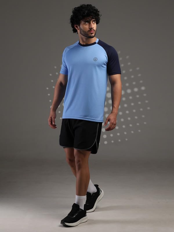 Image of CHKOKKO Gym Tshirt for Men Workout Regular Fit Sports Activewear Man Tshirts with Round Crew Neck and Half Sleeves for Yoga Running&Outdoor Activities