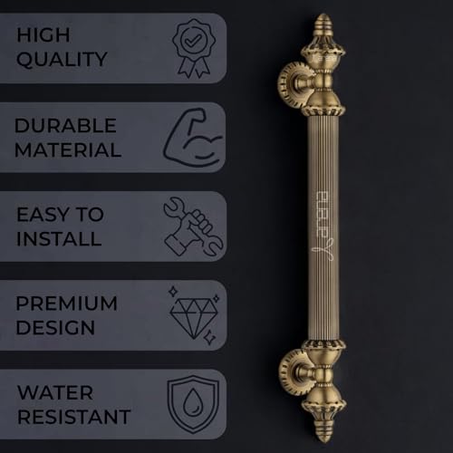 Image of Arena 18 Inches Antique Brass Door Handles for Main Door Handle Big Size | Push Pull Handle | Main Door Handles for Home Office Furniture | Handle Without Lock | Door Lock Handle (Pack of 1, Zinc)