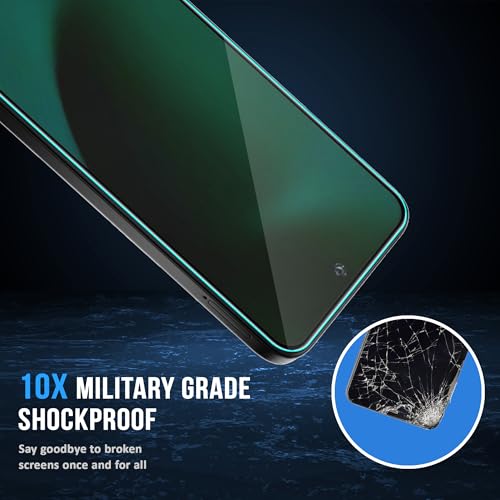 Image of ArmourPro Military Grade Gorilla Tempered Glass Compatible For Poco M6 Plus (6.79 Inch) With Easy Installation Kit for Smartphone| Edge To Edge Coverage | Black, Pack of 2