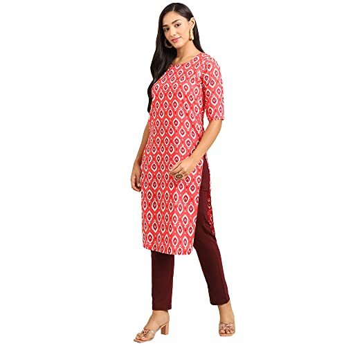 Image of Pinkmint Women's Crepe Digital Print Straight Kurta