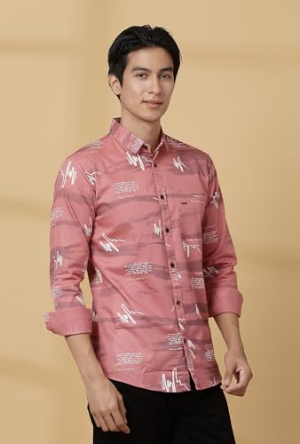 Image of Majestic Man Men's Cotton Slim Fit Printed Casual Shirt