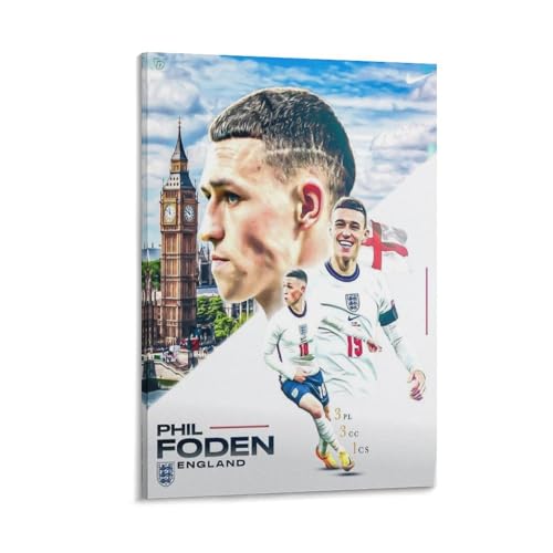 Toile Phil Foden 6 d'une taille de 30x45 cm pour la décoration murale