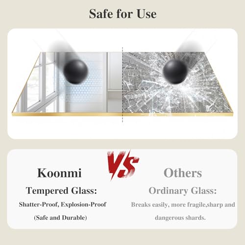 Image of Koonmi Gold Rectangle Wall Mirror, 20x30 Inch Bathroom Mirror, Aluminum Frame Vanity Mirror for Entryway, Living Room, Bedroom Bathroom, Hangs Horizontally or Vertically