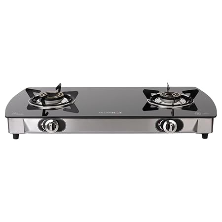 BLOWHOT Heavy Brass Burner 2 Burner Manual Gas Stove – Toughened Glass Cook Top – ISI certified-Stainless Steel Frame – 2 Year Warranty By Blowhot…